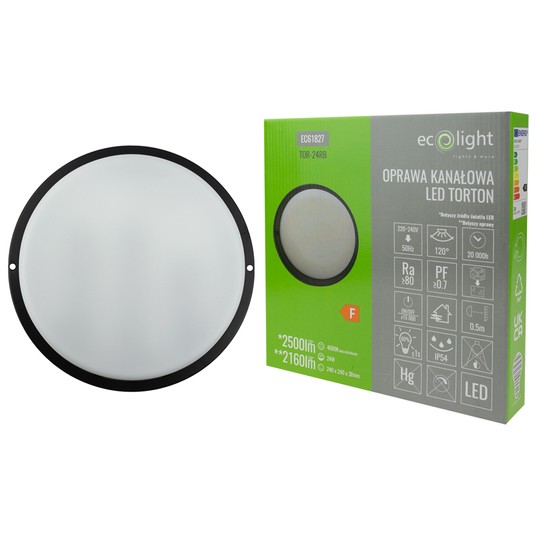 Torton TOR-24RB 24W 4000K 2160lm IP54 OKRĄG CZARNY -zdjęcie numer 4
