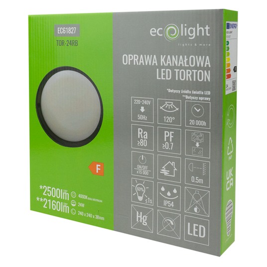 Torton TOR-24RB 24W 4000K 2160lm IP54 OKRĄG CZARNY -zdjęcie numer 3