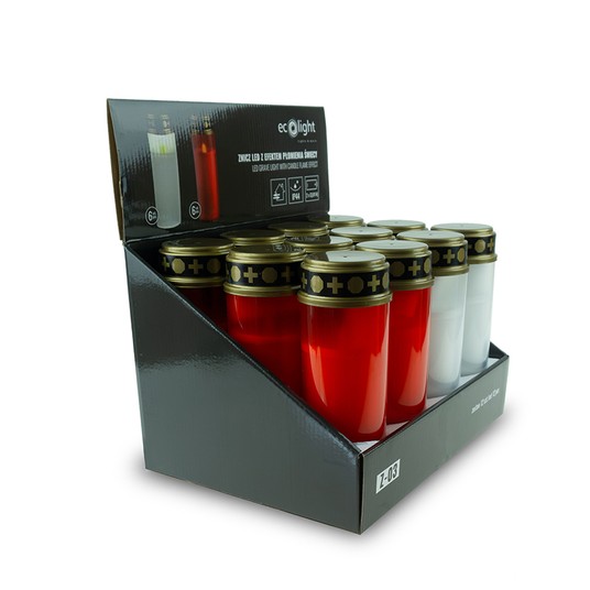 Z-03 12szt ZNICZ LED EFEKT PŁOMIENIA ŚWIECY IP44 -zdjęcie numer 1