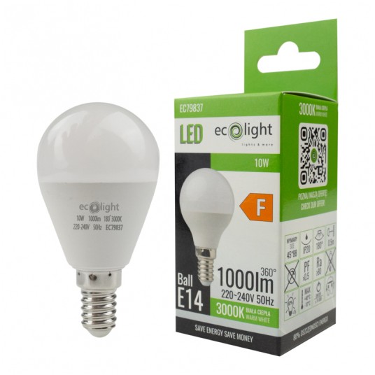 Żarówka LED GOLF BALL E14 10W 3000K 1000lm -zdjęcie numer 3