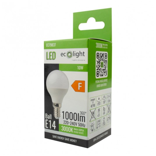 Żarówka LED GOLF BALL E14 10W 3000K 1000lm -zdjęcie numer 2