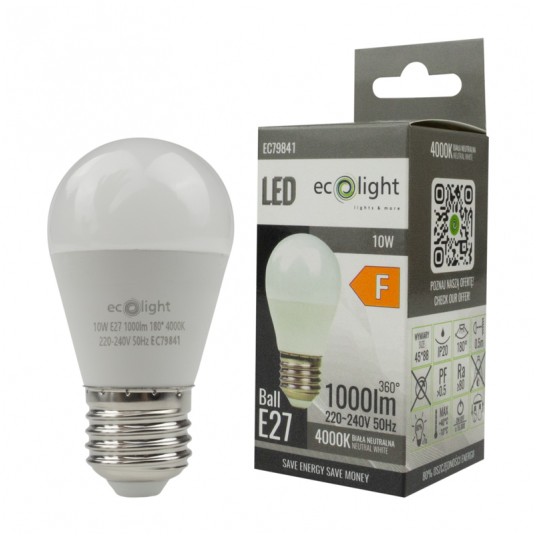 Żarówka LED GOLF BALL E27 10W 4000K 1000lm -zdjęcie numer 2