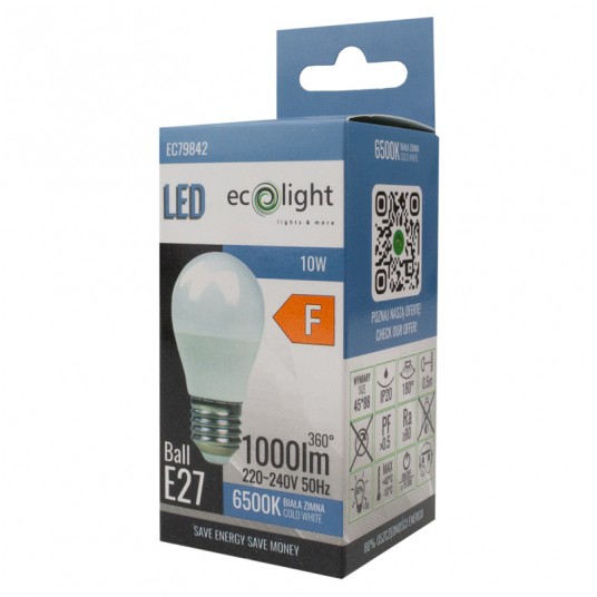 Żarówka LED GOLF BALL E27 10W 6500K 1000lm -zdjęcie numer 3