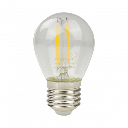 Żarówka LED GOLF BALL FILAMENT G45 2W E27 2700K 240lm -zdjęcie numer 1