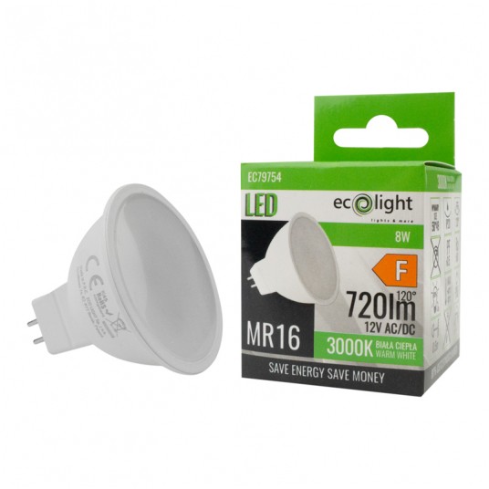 Żarówka LED MR16 8W 12V 3000K 720lm -zdjęcie numer 3