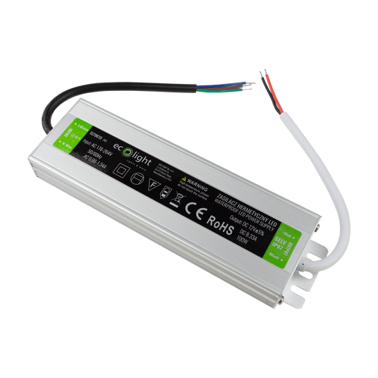 Zasilacz LED hermetyczny 100W 12V 8.33A 188x53x23 -zdjęcie numer 1