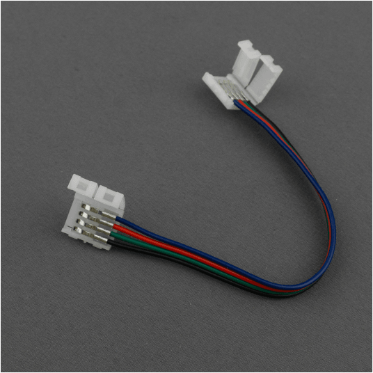 Złączka LED RGB 10mm dwustronna z przewodem -zdjęcie numer 1