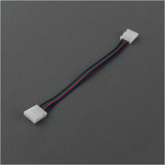 Złączka LED RGB 10mm dwustronna z przewodem -zdjęcie numer 2