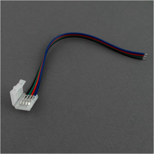 Złączka LED RGB 10mm jednostronna z przewodem -zdjęcie numer 1
