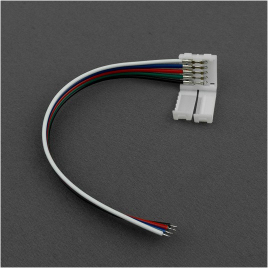 Złączka LED RGBW 12mm jednostronna z przewodem -zdjęcie numer 1