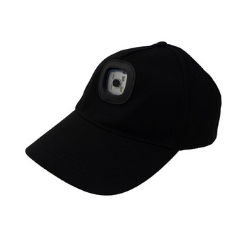 Czapka z daszkiem z latarką LED czarna 1W 6000K