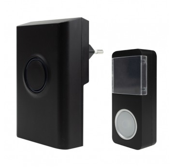 Dzwonek do drzwi z wtyczką bezprzewodową BIM-02 czarny