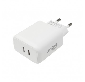 Ładowarka sieciowa 20W 2x USB-C biała