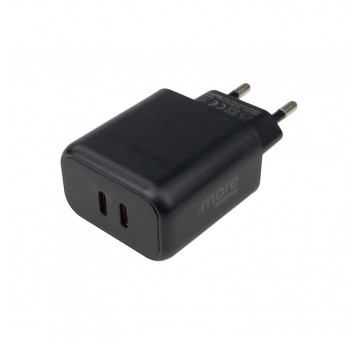 Ładowarka sieciowa 20W 2x USB-C czarna