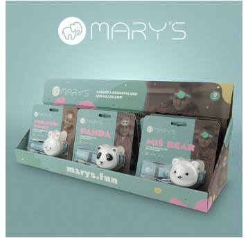MARY'S Display mix 9 szt. Latarki czołowe dziecięce