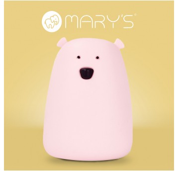 MARY'S lampka LED Miś duży różowy RGB+WW +RC