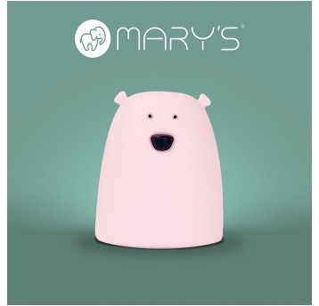 MARY'S lampka LED Miś mały różowy RGB+WW /NB