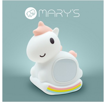 MARY'S lampka nocna z budzikiem Jednorożec na biegunach