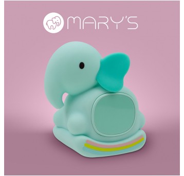 MARY'S lampka nocna z budzikiem Słonik na biegunach