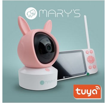 MARY'S Nania kamera elektroniczna 2w1 Królik różowy Wifi TUYA