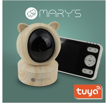 MARY'S niania elektroniczna 2w1 Miś drewniany