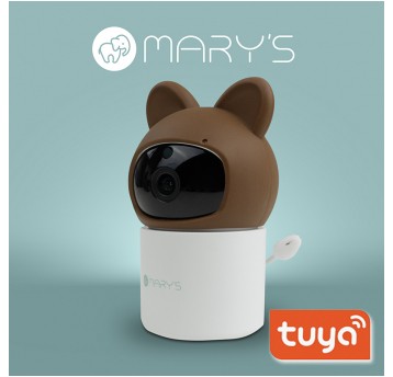 MARY'S Obrotowa niania kamera elektroniczna Miś brązowy WiFi TUYA