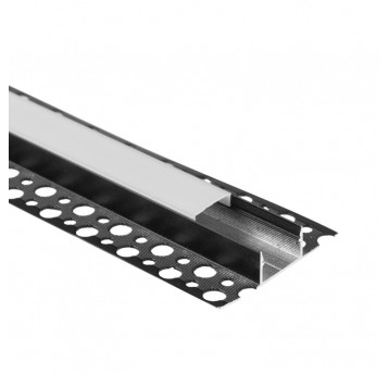 Profil GNS02 natynkowy czarny + klosz mleczny 2m