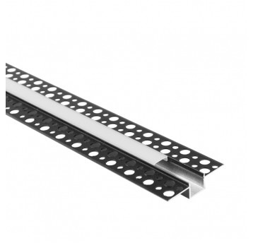 Profil GP01 podtynkowy czarny + klosz mrożony 1m