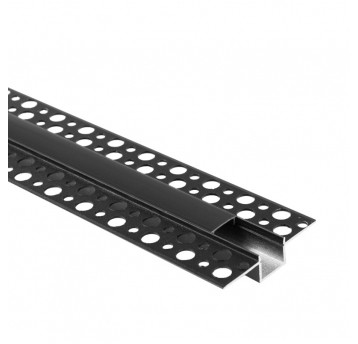 Profil GP02 podtynkowy czarny + klosz czarny 2m