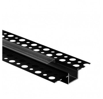 Profil GP02 podtynkowy czarny +klosz transp. 2m