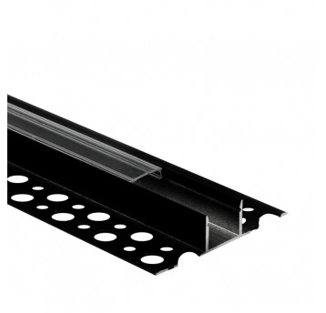 Profil GP03 podtynkowy czarny + klosz transparentny 3m