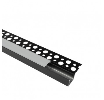 Profil GP1S podtynkowy 1-skrzydłowy czarny + klosz czarny 2 m