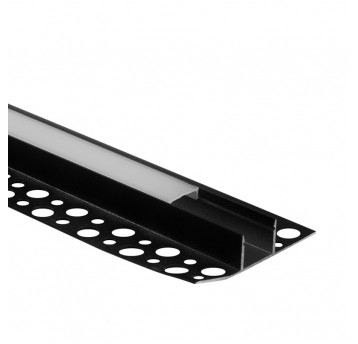 Profil GPP01 podtynkowy czarny + klosz mrożony 1m