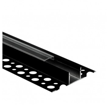 Profil GPP01 podtynkowy czarny + klosz transparentny 1m