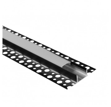 Profil GPP03 podtynkowy czarny + klosz mrożony 3m