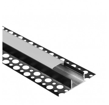 Profil GPPS01 podtynkowy czarny + klosz mleczny 1m