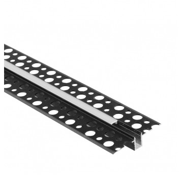 Profil GPW02 podtynkowy czarny + klosz mleczny 2m