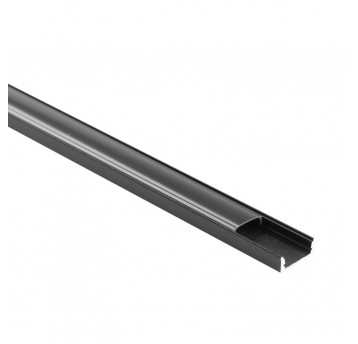 Profil N01 natynkowy czarny + klosz czarny 1m