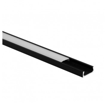 Profil N01 natynkowy czarny + klosz mleczny 1m