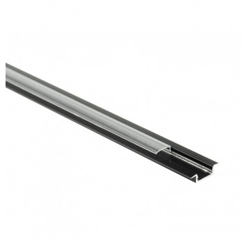 Profil P01 podtynkowy czarny + klosz transparentny 1m