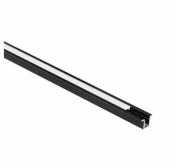 Profil PW02 podtynkowy czarny + klosz mleczny 2m