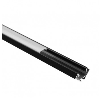 Profil R03 narożny czarny + klosz mrożony 3m