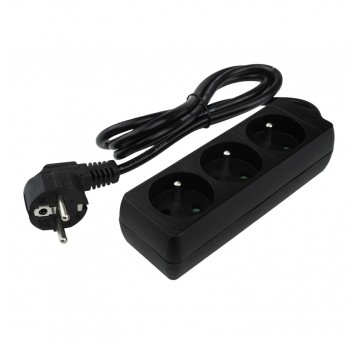Przedłużacz 3 gniazda 1.5m 3x1.0mm2 CZARNY