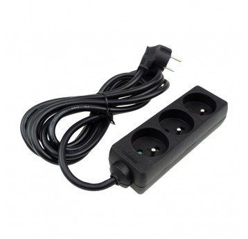 Przedłużacz 3 gniazda 3m 3x1.5mm2 CZARNY