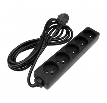 Przedłużacz 5 gniazd 3m 3x1.5mm2 CZARNY