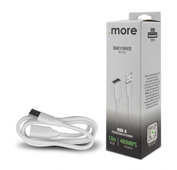 Przedłużka USB A-USB A 1m biała