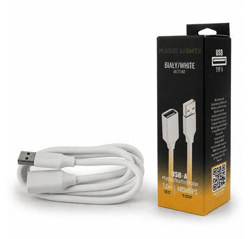 Przedłużka USB A-USB A 1m biała