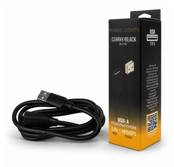 Przedłużka USB A-USB A 1m czarna