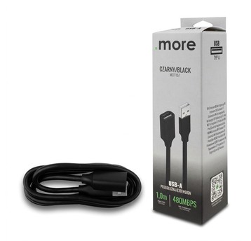 Przedłużka USB A-USB A 1m czarna