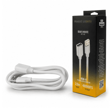 Przedłużka USB A-USB A 2m biała